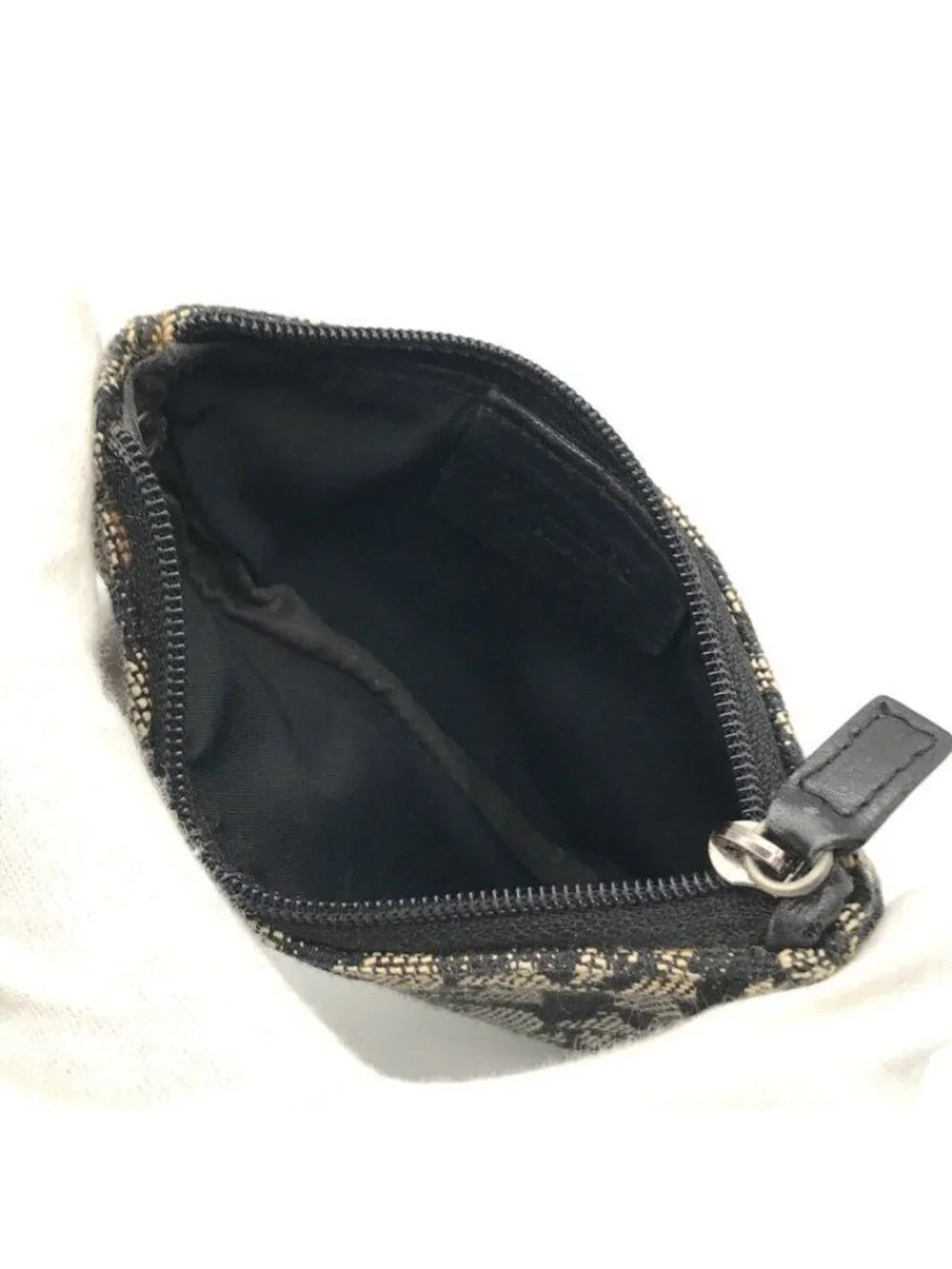 Dior Trotter Saddle Canvas Pouch Coin Case Purse Black